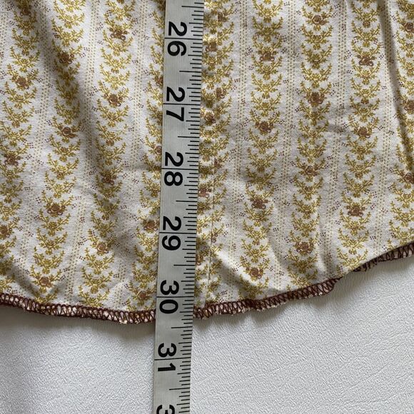 Vintage Red Men’s XL Western Snap Button Long Sleeve Shirt Floral‎ Yellow Rose - Picture 7 of 10